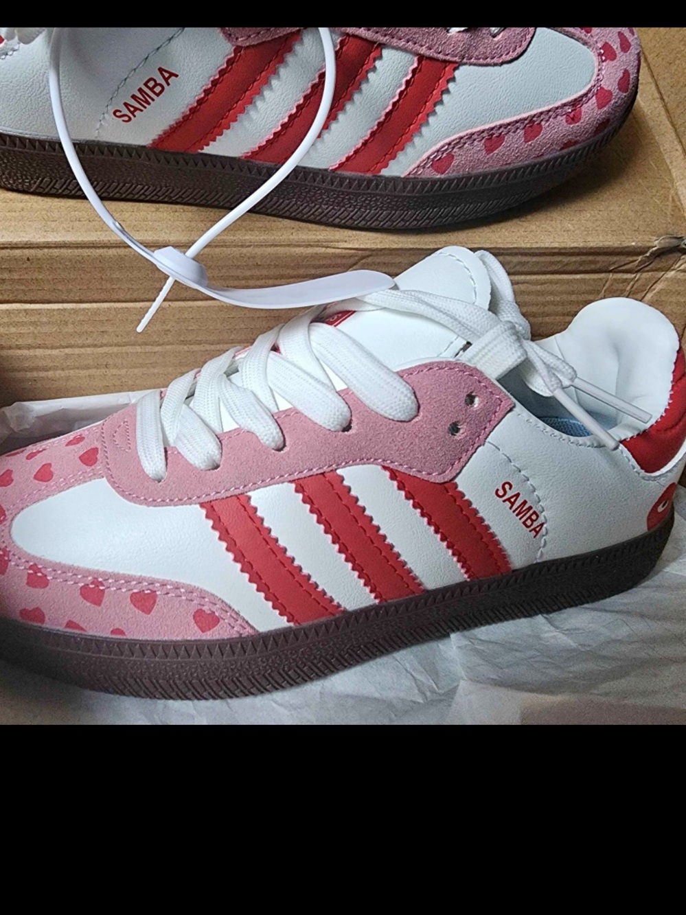 adidas Kids Samba Sneakers - White, Pink & Red